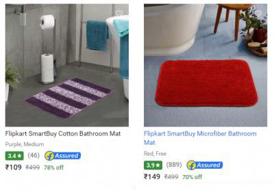 Flipkart Smartbuy Bath Mats upto 80% off