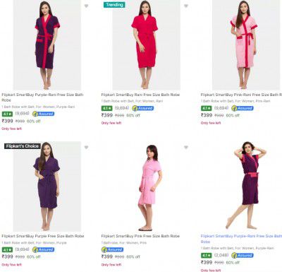 Flipkart Smartbuy Bath Robes Starts at Rs 399