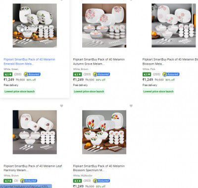 Flipkart Smartbuy Dinner Sets Flat 84% Off