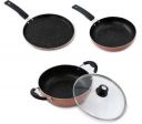 Flipkart SmartBuy Induction Bottom Non-Stick Coated Cookware Set (Aluminium, 3 - Piece)...