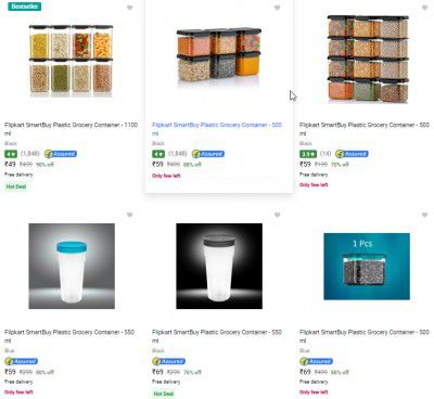 Flipkart Smartbuy Kitchen Containers Starts ₹100