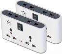 Flipkart SmartBuy Pack of 2 Three Pin 4 Socket Extension Boards  (White, Black, 0 m)...
