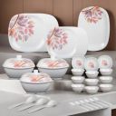Flipkart SmartBuy Pack of 40 Melamin Autumn Grove | Dishwasher Safe | Stain Resistant Dinner Set  (White, Brown)...