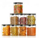 Flipkart SmartBuy Plastic Grocery Container - 1100 ml (Pack of 6, Black)...