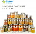 Flipkart SmartBuy Plastic Grocery Container - 1200 ml, 650 ml, 350 ml, 250 ml (Pack of 20, Silver)...