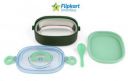 Flipkart SmartBuy Plastic & Stainless Steel Delight Lunch Box with 2 Containers, Plastic Spoon 2 Containers Lunch Box (850 ml, Thermoware)...