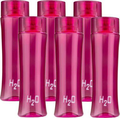 Flipkart SmartBuy Premium Quality Oval Round Shape water bottle set of fridge 1020 ml Bottle  (Pack of 6, Pink, PET)