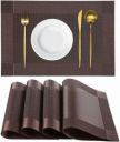 Flipkart SmartBuy Rectangular Pack of 4 Table Placemat  (Brown, PVC)...