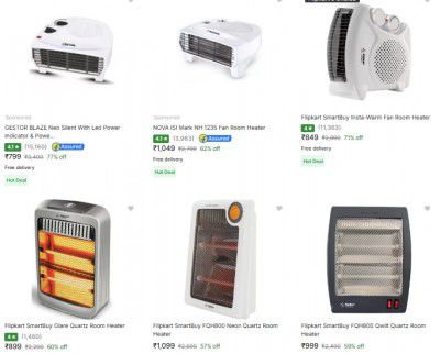 Flipkart Smartbuy Room Heaters Upto 77% Off 