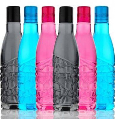 Flipkart SmartBuy Stylish crystal design water set for multipurpose 6pc 1000 ml Bottle  (Pack of 6, Multicolor, Plastic)