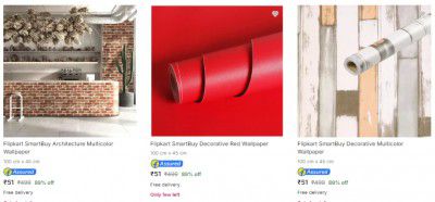 Flipkart Smartbuy Wallpapers Starts @50