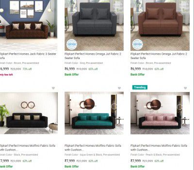 Flipkart : Sofa set Starts ₹6999