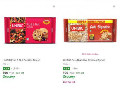 Flipkart : Upto 70% Off On Unibic Cookies | Starts At ₹48