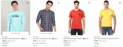 Flipkart : Upto 77% Off On Wrangler Mens Clothing