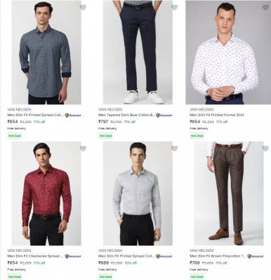 Flipkart : Upto 70% Off On Van Heusen Mens Clothing
