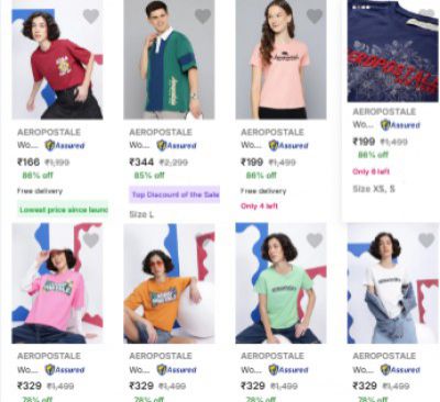 Flipkart : Upto 85% Off Aeropostale Womens Clothing