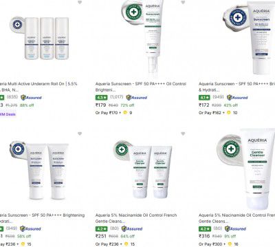 Flipkart : Upto 88% OFF - Aqueria Personal Care Poducts | Starts At Rs.143