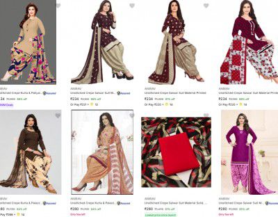 Flipkart : Upto 89% OFF - Anirav Womens Dress Materials