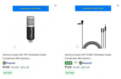 Flipkart : Upto 90% Off On Gamma Audio Microphone | Starts At ₹99