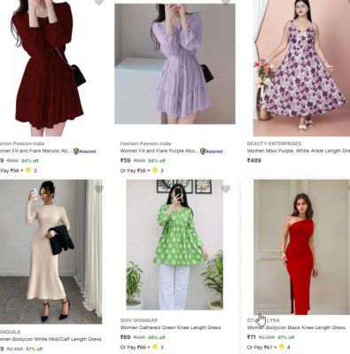 Flipkart : Womens Dresses Starts At Rs 59 /-