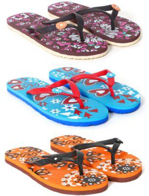 Flipperz Womens Comfort Stylish Trending with Colorful Printed Combo (Pack of 3)