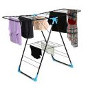 FLIPZON AeroDry Pro Foldable Clothes Drying Stand | Heavy Duty Laundry Drying Rack with Expandable Wings | Rust Resistant | Space Saving Indoor & Outdoor | Black & Blue