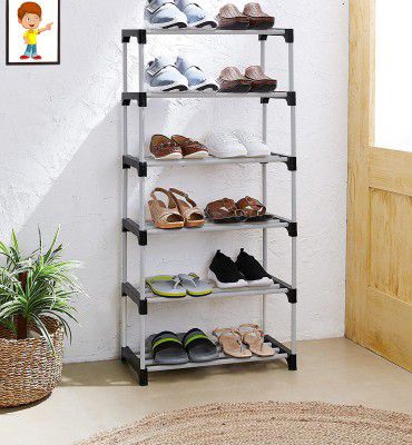 FLIPZON Multipurpose Rustproof Metal, Plastic Shoe Rack (Rustproof) (6 Shelves)