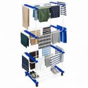 FLIPZON Premium 3 Tier Flexri Cloth Drying Stand with Wheels  (Blue & White)...