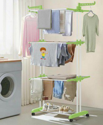 FLIPZON Premium Clothes Stand for Drying with Wheels