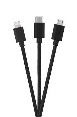 FLiX (Beetel) Durable 3-in-1 Fast Multi Charger Textured charging Cable