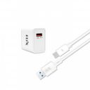 FLiX Storm QC 3.0 Dual Port Fast Charger| 18W Wall Charger Adapter with USB to Type-C Cable Included (XWC - SS118)...