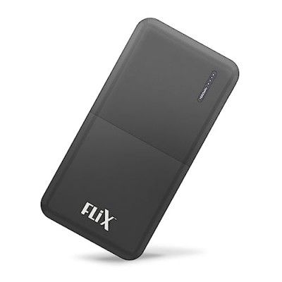 FLiX(Beetel) PowerXtreme 10,000mAh Slim Power Bank, USB C/Micro USB Input, Dual USB A Output