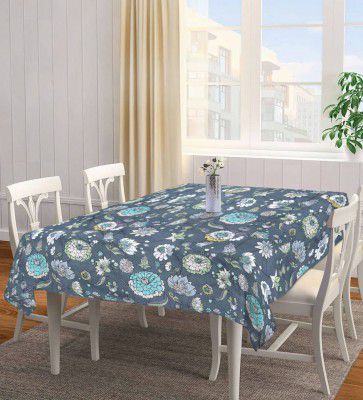 Floral (72x52) Grey Poly Cotton Table Cloth