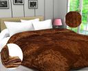 Floral Double Mink Blanket (Microfiber, Brown)...