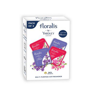 Floralis by Yardley London - Assorted Pack - 94% Perfume Oil - Cupboard & Car Freshener sachet