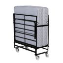 Florance Rollaway Folding Bed with 6-Inch HR Foam Mattress | Heavy-Duty Wrought Iron Frame, Lockable 360 Wheels, Space-Saving & Portable Design, Quilted Cotton Cover, Single Size, 75x36x6 Inches...