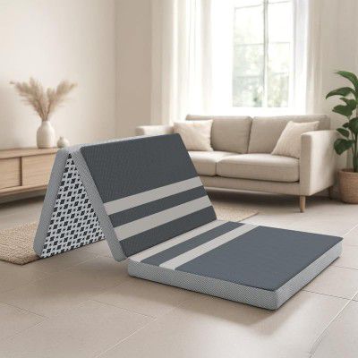 Florance Tri Fold Mattress |High Density Resilience Foam |Foldable Bed Mattress | Medium Firm | Portable & Hypoallergenic Fabric | Travel/Camping/Guest Bed/Yoga | Single Size |72x36x4