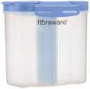 Floraware 2 Section Space Saver Air Tight, PET Transparent Plastic Container for Grocery, Flour, Snacks, Cereal, Grain Kitchen Storage Container, 2000 ML, 2 in 1, Air Tight, set 1, Blue...