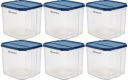 Floraware 4.5 Litres Modular Multi-Purpose Plastic Containers with Lid for Kitchen Storage | Set 6 (4500ml, Blue)...