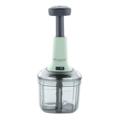 Floraware Food Chopper Steel Large Manual Hand-Press Vegetable Chopper Mixer Cutter (Pista, 600ML)