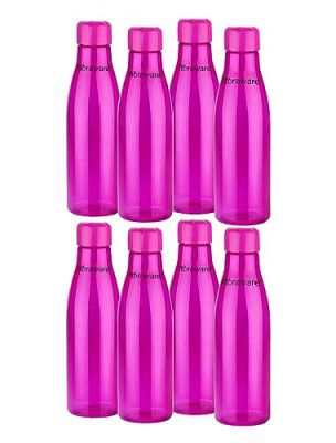 Floraware Food Grade Premium Plastic Fridge Round Water Bottle, Drinking Bottle, 1000ml Pack of 8, Pink