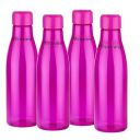 Floraware Food Grade Premium Plastic Fridge Round Water Bottle, Drinking Bottle, 1000ml Pack of 4, Pink...