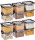 Floraware Food Safe Plastic Multiuse Square, Grocery Container, BPA Free, 400 ML (Black, 2)...