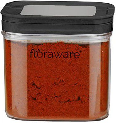 Floraware Food Safe Plastic Multiuse Square Lock & Lock Airtight Container,Multipurpose Jar, Grocery Container, BPA Free, 750 ML (Black, 1)