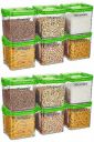 Floraware Food Safe Plastic Multiuse Square Lock & Lock Airtight Container,Multipurpose Jar, Grocery Container, BPA Free, 700 ML (Green, 1)...