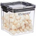 Floraware Food Safe Plastic Multiuse Square Lock & Lock Airtight Container,Multipurpose Jar, Grocery Container, BPA Free, 700 ML (Black, 2)...