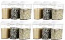 Floraware Food Safe Plastic Storage Containers with Sliding Mouth, 750ML, BPA Free (White, 3)...