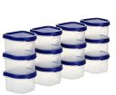 Floraware Modular Plastic Storage Containers | Airtight Jars with Lids | Stackable Design for Grains, Spices, Snacks & More | Transparent & Space-Saving (Blue, Pack of 12)...