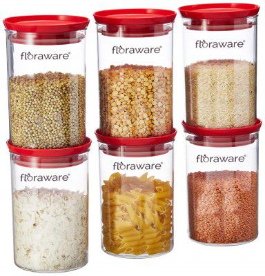 Floraware Plastic Air Tight BPA Free Stackable Round Push Multipurpose Containers For Kitchen