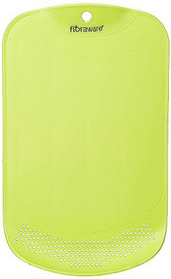 Floraware Plastic Chopping Board with Drainer, BPA Free, Green